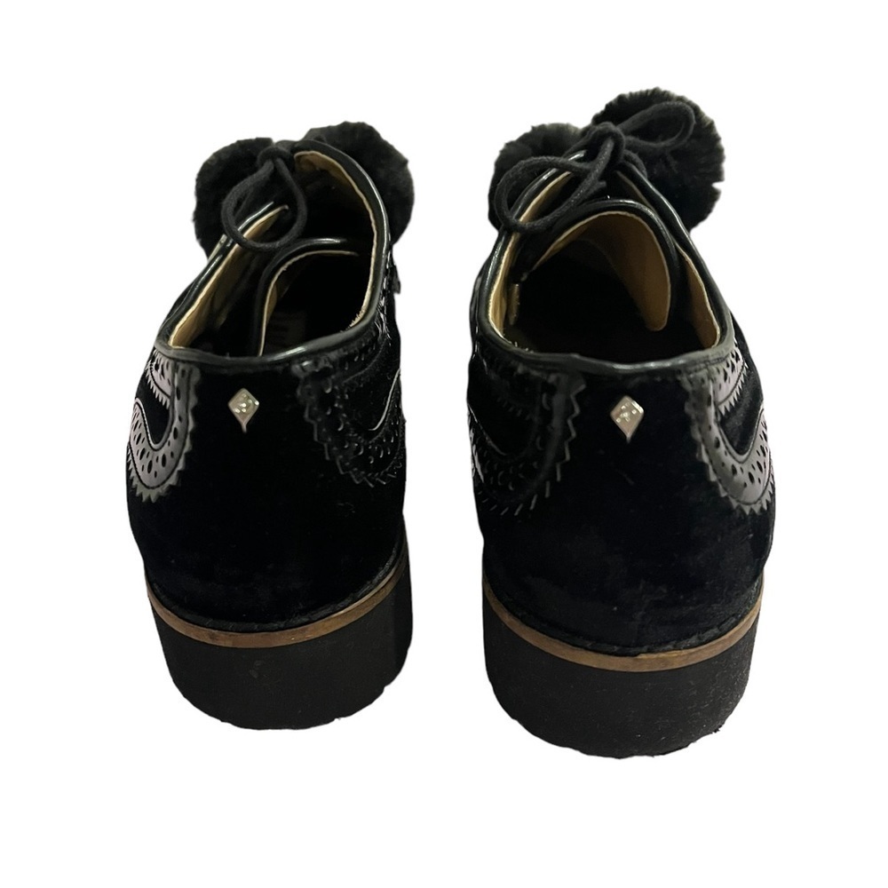 Sam Edelman Lace Up Black Velvet Dahl Oxfords size 7.5 - Picture 4 of 7